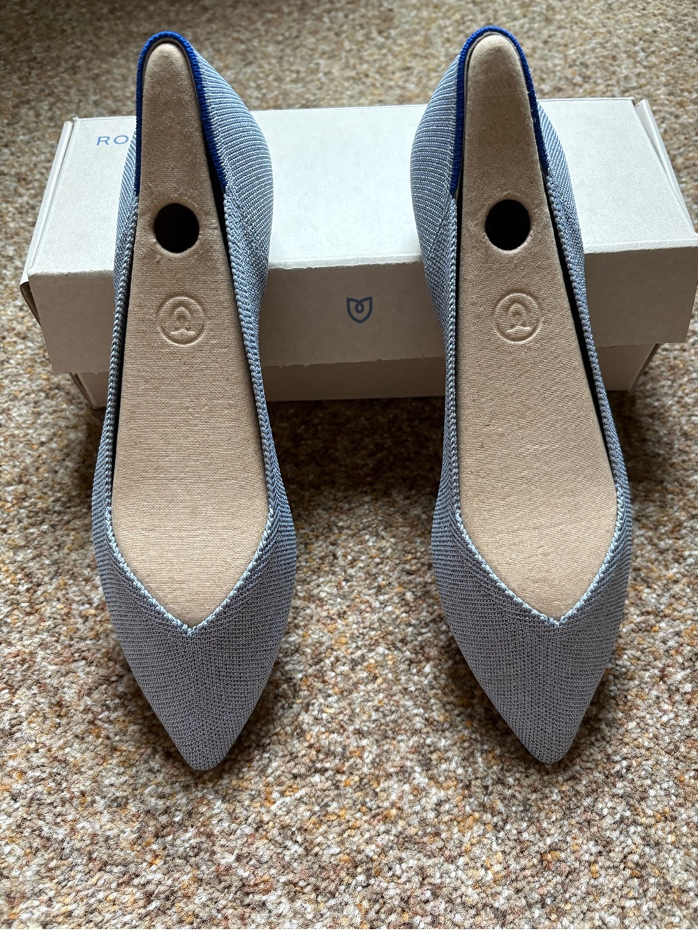 Rothy's Pointed Knit Flats in Something Blue - Picture 3 of 4